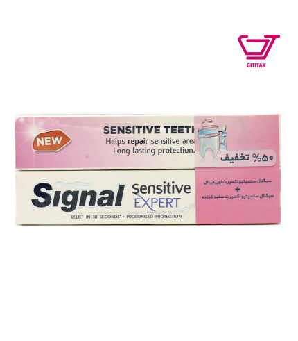 پک خمیر دندان سیگنال Sensetive Expert مدل Whitening و Original