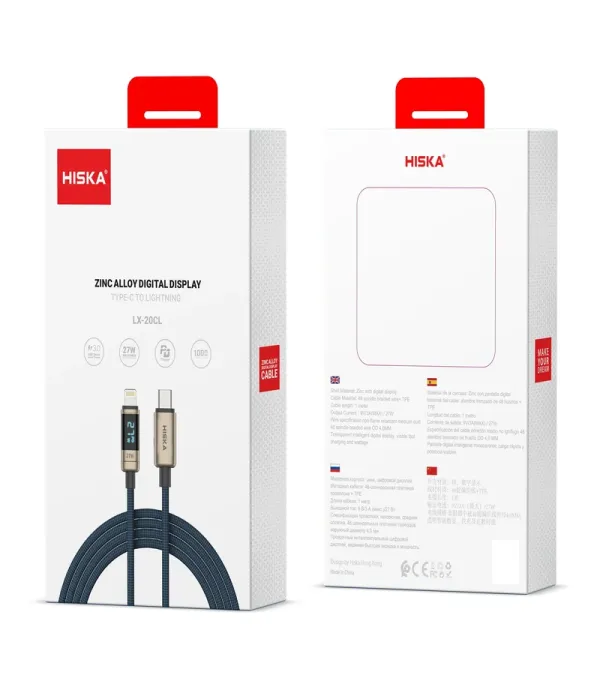 کابل شارژ USB-C به لایتنینگ هیسکا مدل LX-20CL طول 1 متر