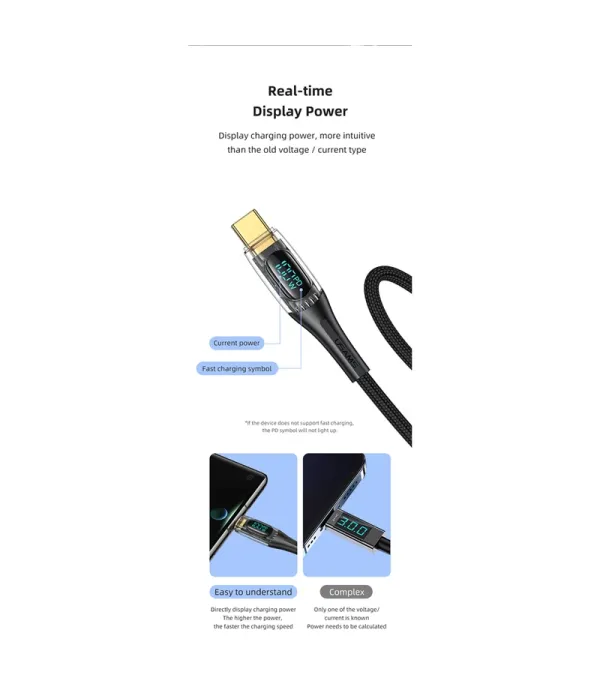 کابل شارژ و تبدیل USB-C به USB-C یوسمز مدل Sj590 طول 1.2 متر