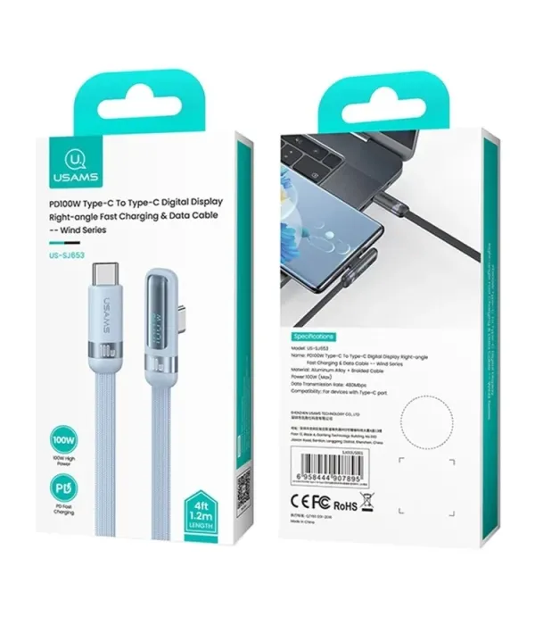 کابل شارژ و تبدیل USB-C یوسمز مدل SJ653 طول 1.2 متر