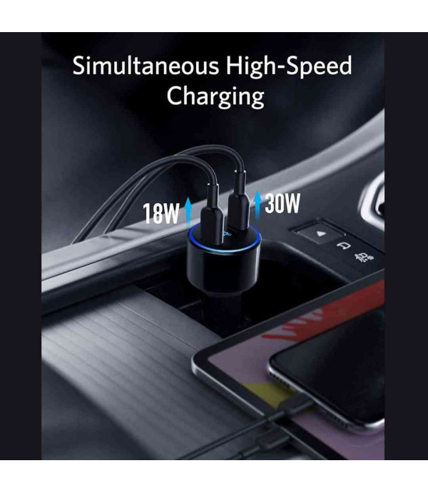 شارژر فندکی فست شارژ ماشین 67 وات تایپ سی انکر مدل 335 Anker 335 car charger 67W A2736H11