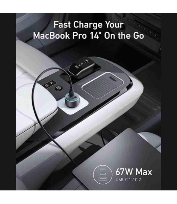 شارژر فندکی فست شارژ ماشین 67 وات تایپ سی انکر مدل 335 Anker 335 car charger 67W A2736H11