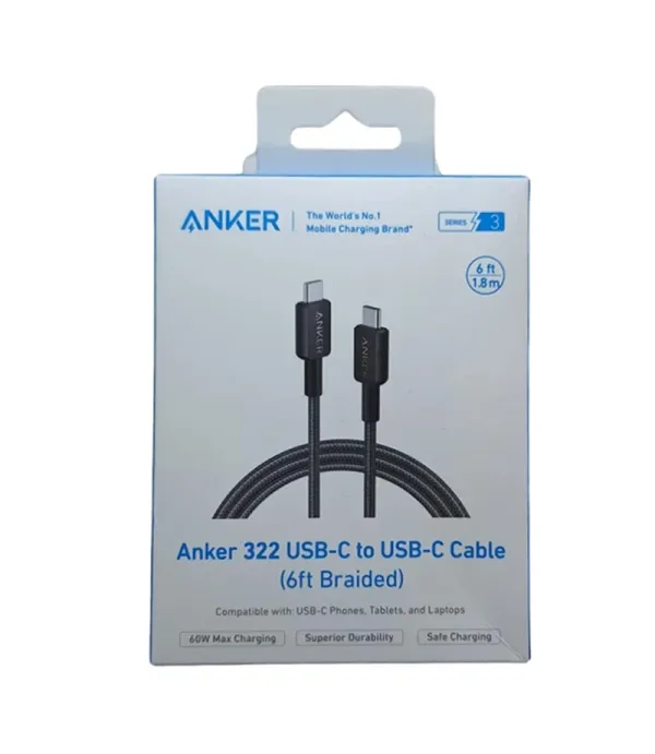 کابل شارژ و تبدیل USB-C به USB-C انکر مدل A81F6 طول 1.8 متر
