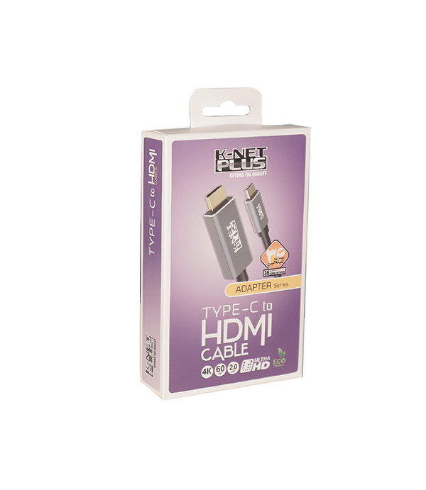 کابل تبدیل USB-C به HDMI کی نت پلاس مدل KP-COCM2HD10 طول 1 متر