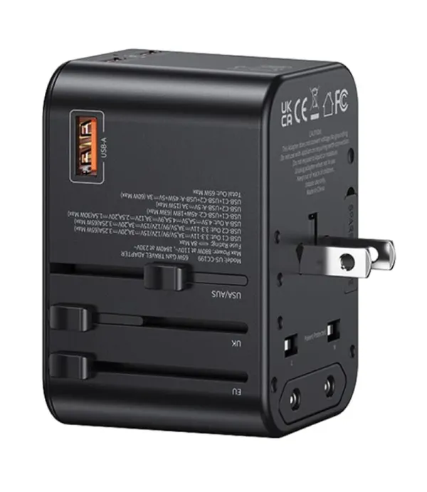 شارژر و آداپتور دیواری 65 وات یونیورسال یوسمز مدل CC199 T62