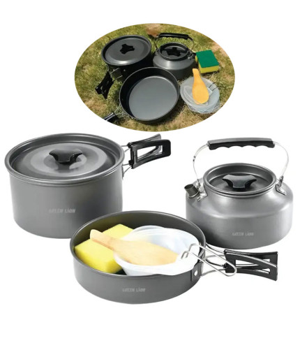 ست ظروف آشپزی کمپینگ گرین لاین Green Lion 7 IN 1 Camping Cookware