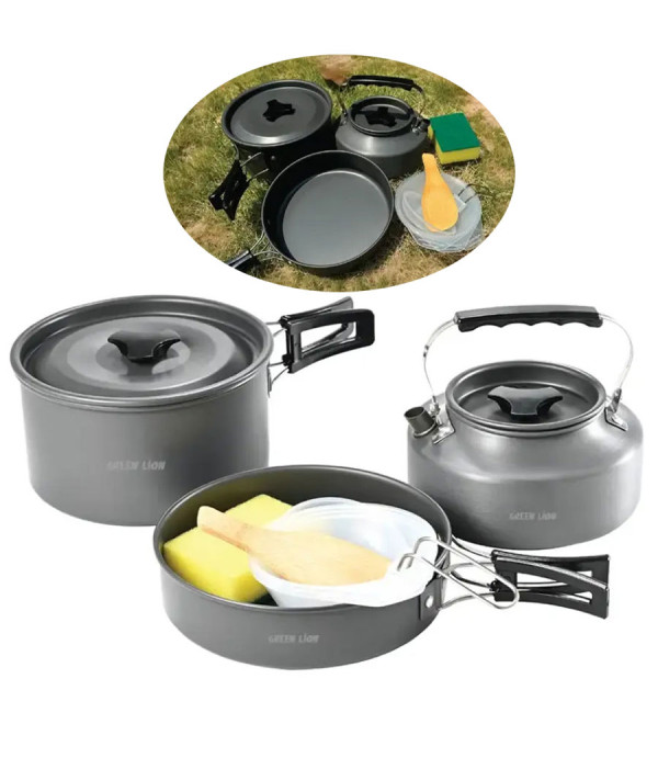 ست ظروف آشپزی کمپینگ گرین لاین Green Lion 7 IN 1 Camping Cookware