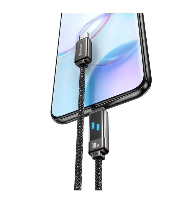 کابل شارژ و تبدیل 2 سر تایپ سی (USB-Type-C) 100 واتی یوسمز مدل SJ744 