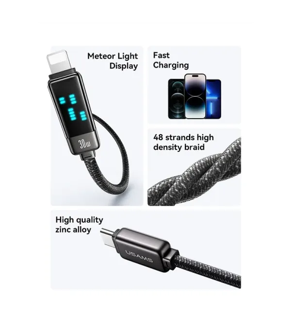 کابل شارژ و تبدیل USB-C به لایتنینگ یوسمز مدل SJ743 طول 1.2 متر