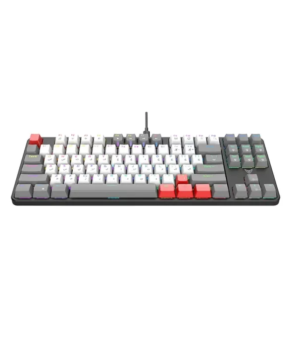 کیبورد گیمینگ هیسکا مدل HX-KEG440، سوییچ مکانیکال آبی، Tenkeyless، نورپردازی RGB