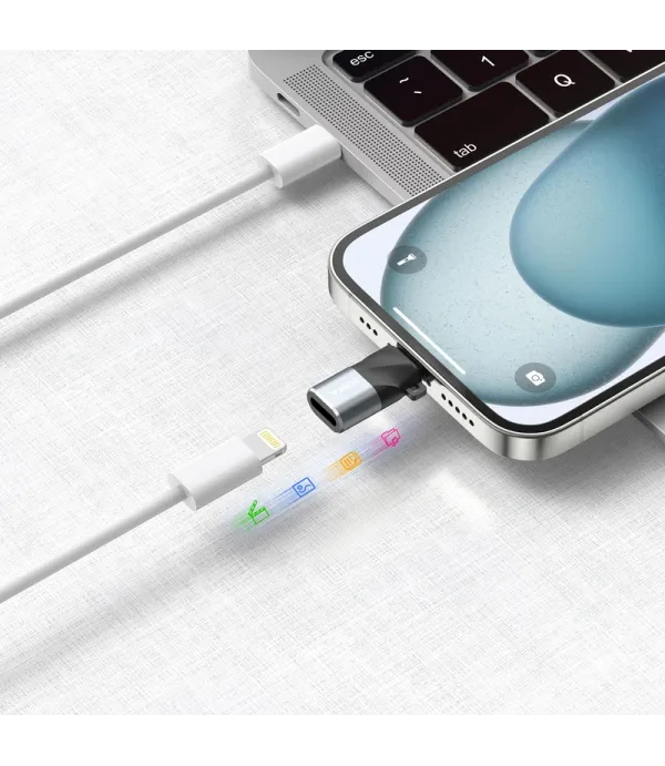 مبدل OTG لایتنینگ به USB-C هیسکا مدل H8