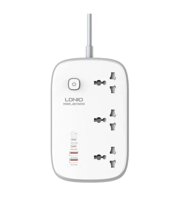چندراهی برق هوشمند الدینیو 3250 وات 7 خروجی PD 65 وات  مدل ELDINO-65W-SC3416