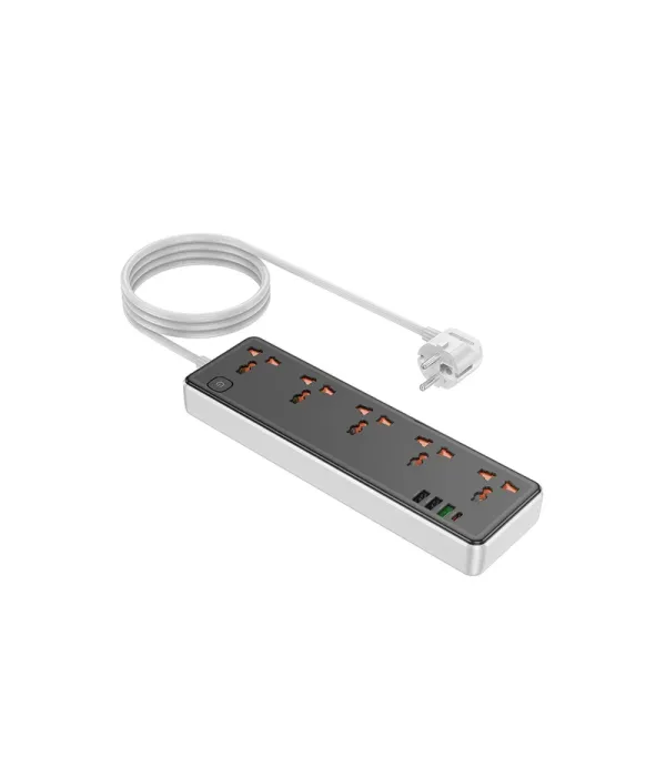 شارژر و چندراهی برق 2500 وات هوکو مدل Hoco Multifunctional Safety Socket AC14A 5-POSITION 30W (EU)