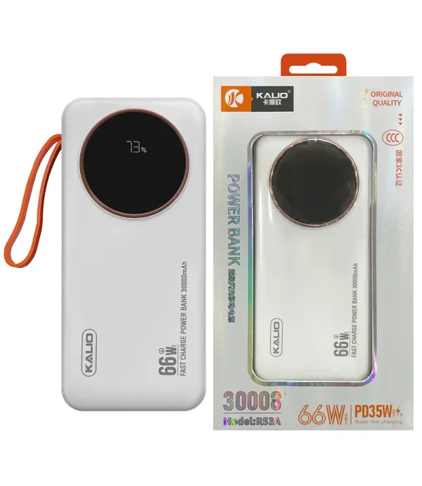 پاوربانک کالیو مدل R53 A ظرفیت 30000 میلی آمپر ساعت
