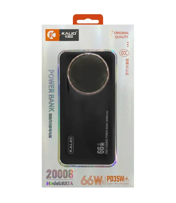 پاوربانک کالیو مدل R52 A ظرفیت 20000 میلی آمپر ساعت