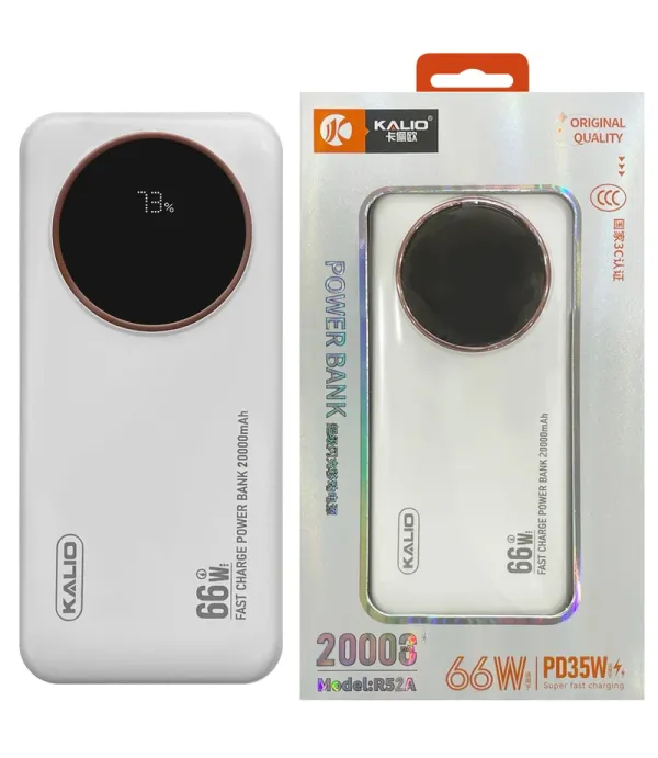 پاوربانک کالیو مدل R52 A ظرفیت 20000 میلی آمپر ساعت
