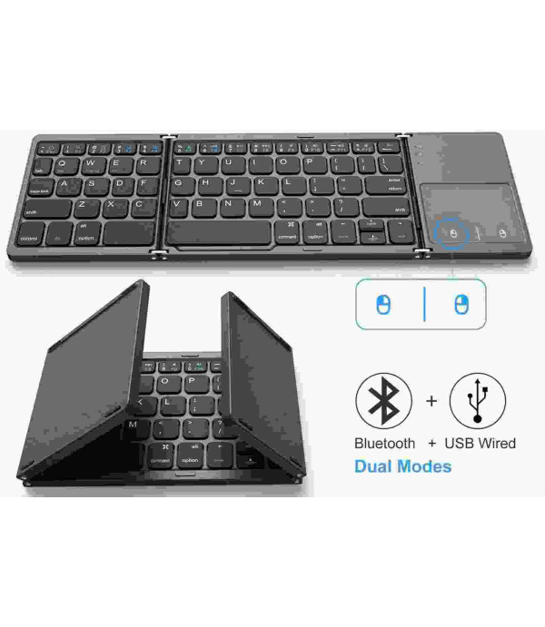 کیبورد بلوتوث تاشو با تاچ پد مدل Foldable Bluetooth Keyboard With Touch Pad B033
