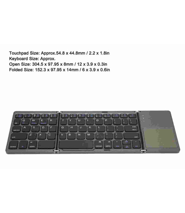 کیبورد بلوتوث تاشو با تاچ پد مدل Foldable Bluetooth Keyboard With Touch Pad B033