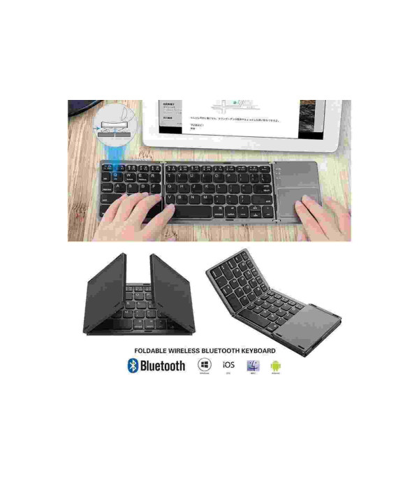 کیبورد بلوتوث تاشو با تاچ پد مدل Foldable Bluetooth Keyboard With Touch Pad B033