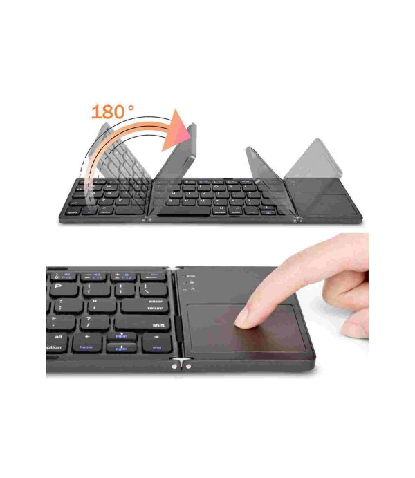 کیبورد بلوتوث تاشو با تاچ پد مدل Foldable Bluetooth Keyboard With Touch Pad B033