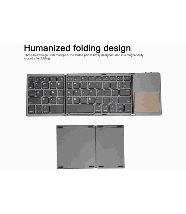 کیبورد بلوتوث تاشو با تاچ پد مدل Foldable Bluetooth Keyboard With Touch Pad B033