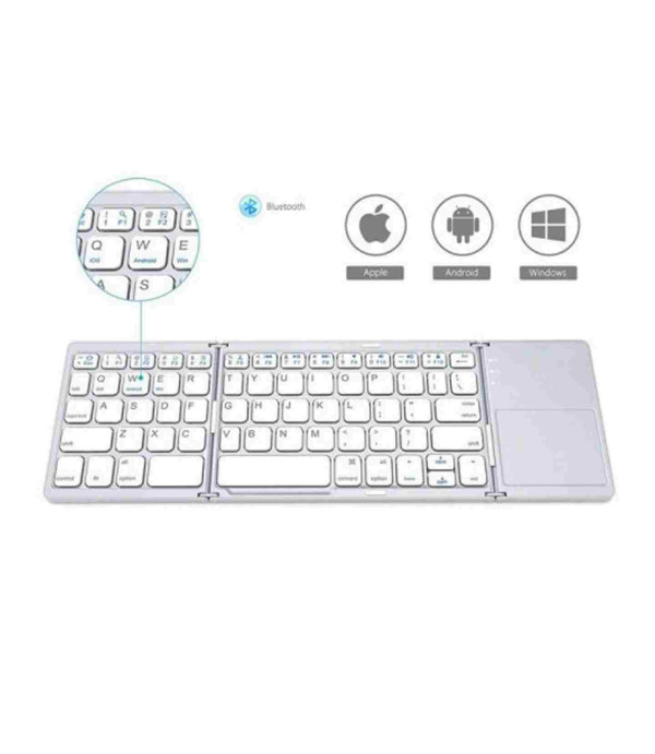 کیبورد بلوتوث تاشو با تاچ پد مدل Foldable Bluetooth Keyboard With Touch Pad B033