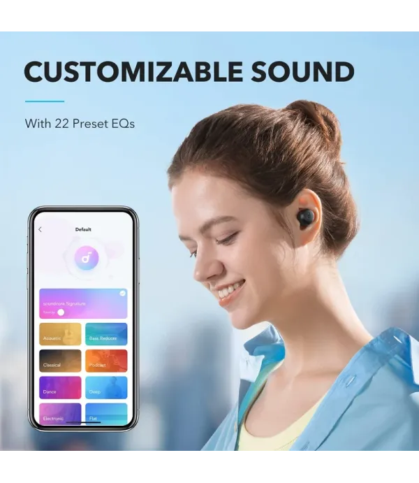 هدفون بلوتوثی انکر مدل Soundcore A20i دو گوشی، با رابط USB Type-C، مناسب برای کاربری عمومی