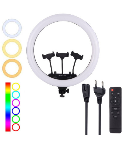 رینگ لایت 18 اینچ RGB LED MJ18 با سه پایه 175 سانتی متری