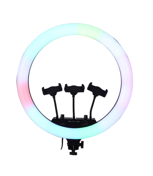 رینگ لایت 18 اینچ RGB LED MJ18 با سه پایه 175 سانتی متری