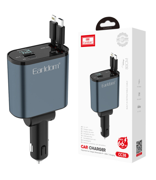 شارژر فندکی فست شارژ ارلدام Earldom ES-CC38 PD 3A 66W