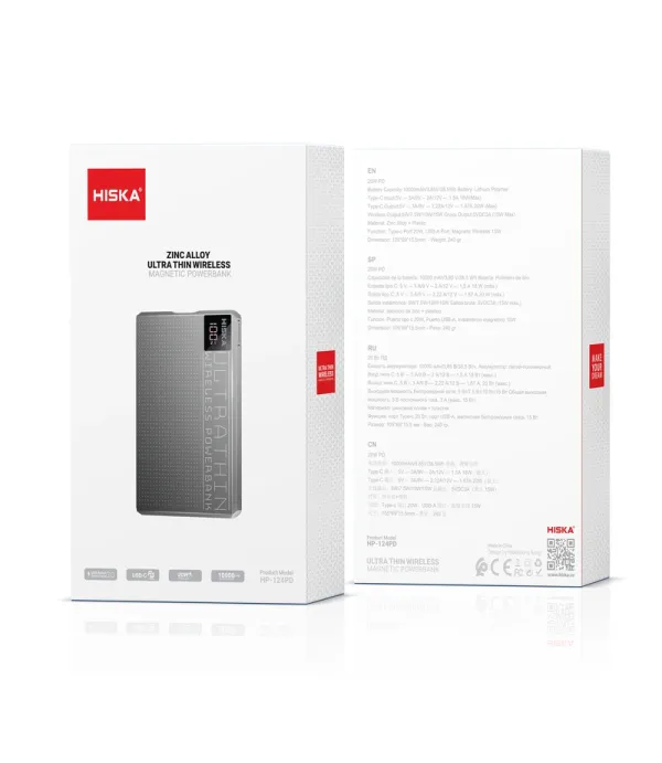 پاوربانک هیسکا مدل HP-124PD ظرفیت 10000 میلی آمپر ساعت