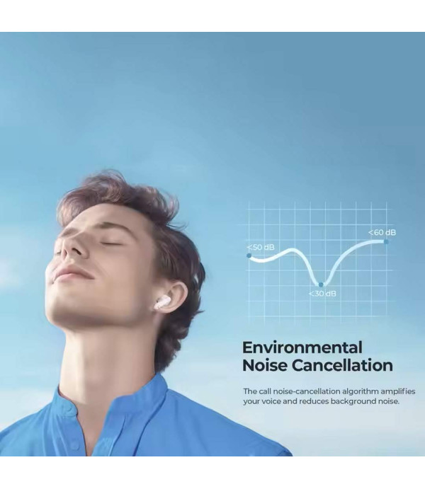 هندزفری بلوتوثی نسخه 5.4 نویز کنسلینگ، 33 ساعت پخش موسیقی کنترل لمسی هویت مدل Havit Bluetooth Earbuds with Single Mic ENC, Noise Cancelling Wireless Earphones with Touch Control TW982 Life 01T