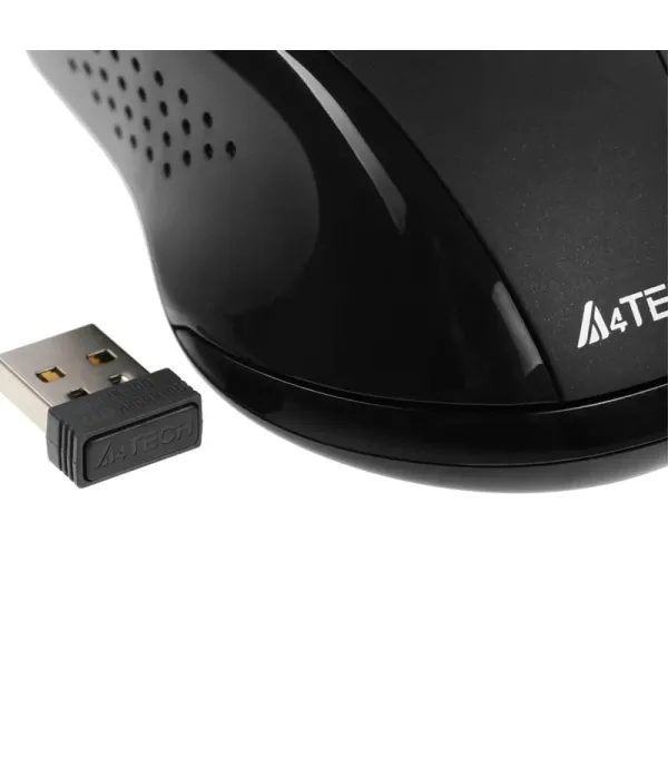 ماوس بی‌سیم ای فورتک مدل G9-500FS، دارای 4 کلید، رابط دانگل USB، باتری قلمی، دقت 1200 DPI، فرکانس 2.4 گیگاهرتز