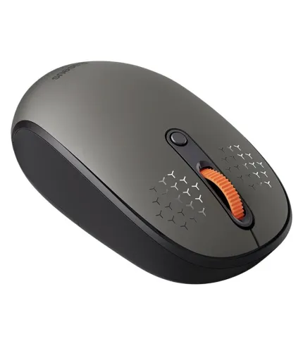 ماوس بی‌سیم‌ بیسوس مدل F01B Tri-Mode با حسگر اپتیکال، دارای 5 کلید، بی‌صدا، قابلیت اتصال به سه دستگاه، رابط دانگل USB، بلوتوث، باتری قلمی، دقت 1600 DPI، فرکانس 2.4 گیگاهرتز