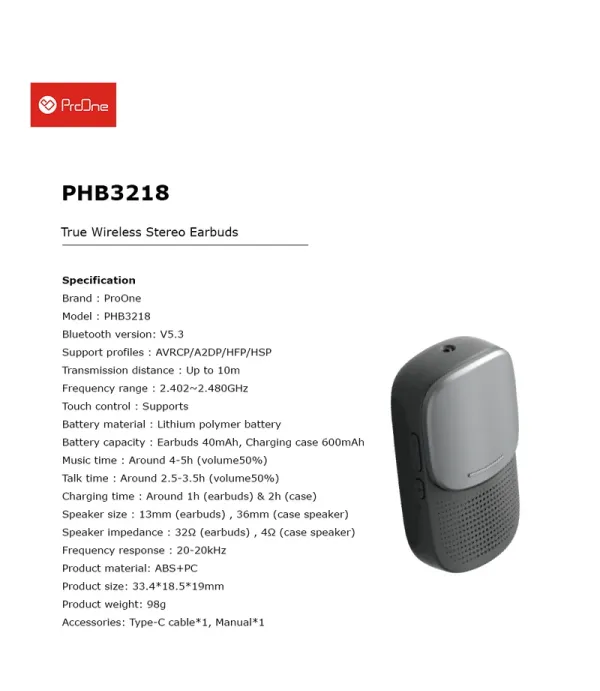 هدفون بلوتوثی پرووان مدل PHB3218