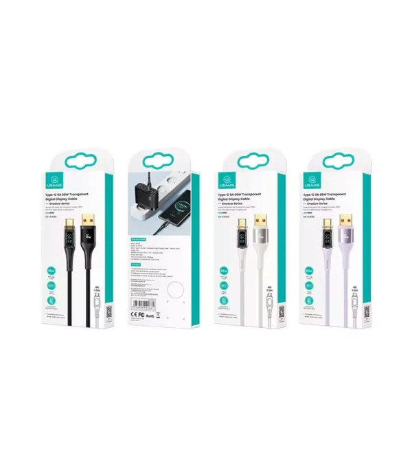 کابل شارژ و تبدیل USB-A به USB-C یوسمز مدل Sj592 طول 1.2 متر