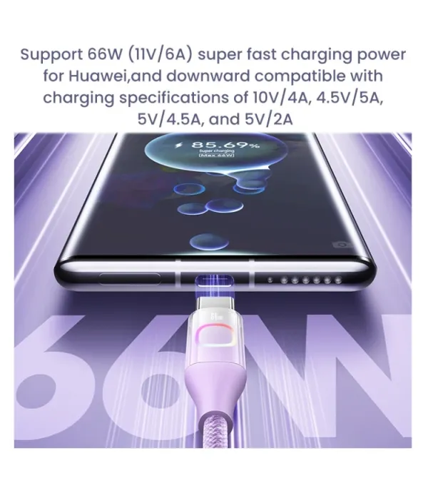کابل شارژ و تبدیل USB به USB-C یوسمز مدل SJ636 طول 1.2 متر