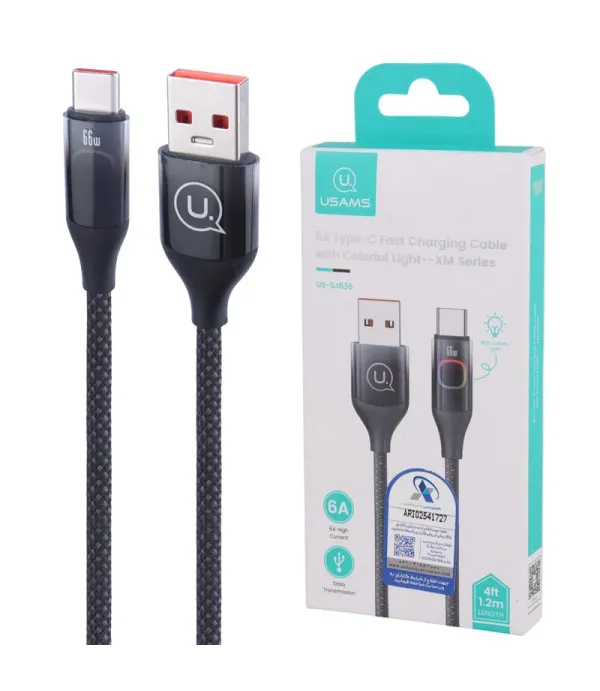 کابل شارژ و تبدیل USB به USB-C یوسمز مدل SJ636 طول 1.2 متر