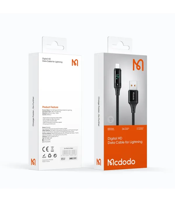 کابل تبدیل USB به لایتنینگ مک دودو مدل CA-106 طول 1.2 متر