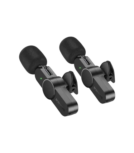 میکروفن 2 تایی یقه ای تایپ سی و لایتنینگ بروفون مدل Borofone Wireless Digital Microphone BFK12 Type C / Lightening
