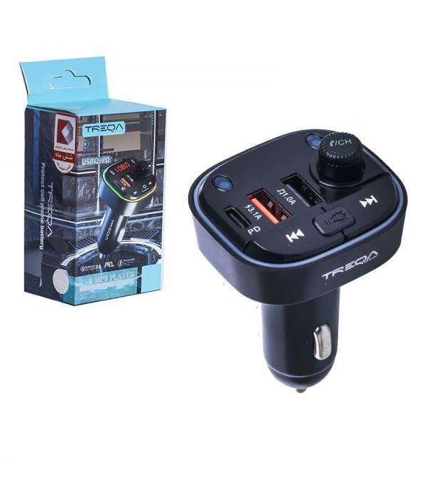 شارژر فندکی 20 وات سه پورت و اف ام پلیر بلوتوثی ترکا مدل MP3-3