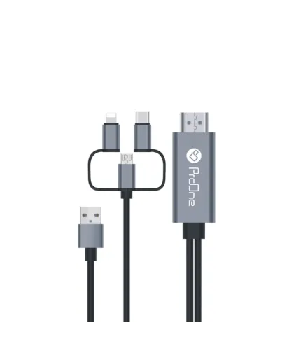 کابل تبدیل HDMI به USB-C / microUSB / لایتنینگ پرووان مدل PCH70 طول 1.8متر