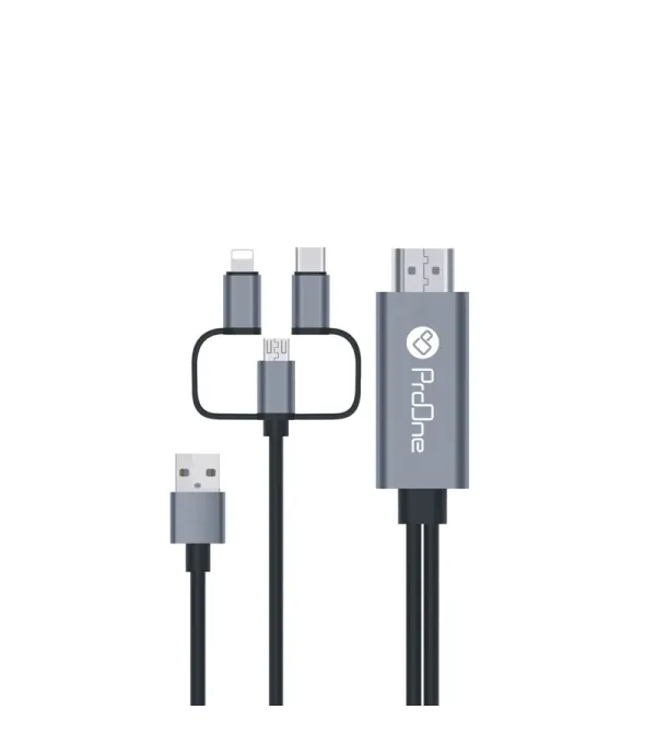 کابل تبدیل HDMI به USB-C / microUSB / لایتنینگ پرووان مدل PCH70 طول 1.8متر