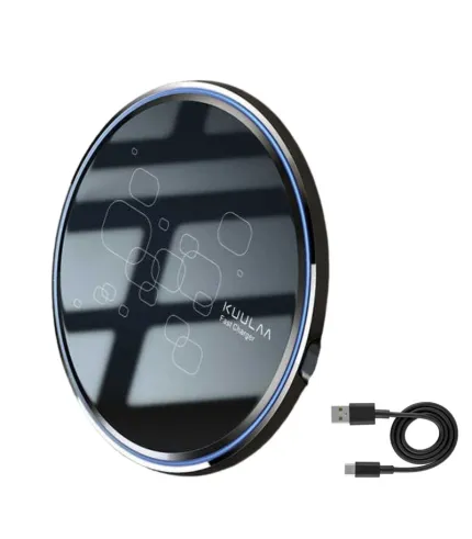پد شارژ بی سیم (wireless) رو میزی کولا (KUULAA) 15 واتی فست شارژ با نور راهنما مدل KL-CD17