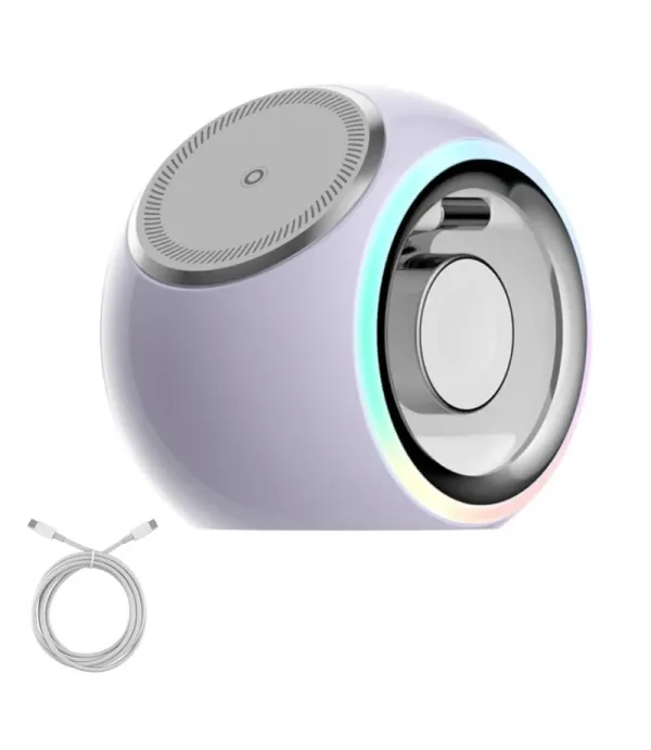 شارژر بی سیم (Wireless) رومیزی 3 کاره 15 وات فست شارژ کولا (KUULAA) مگ سیف با نور RGB مدل KL-CD70