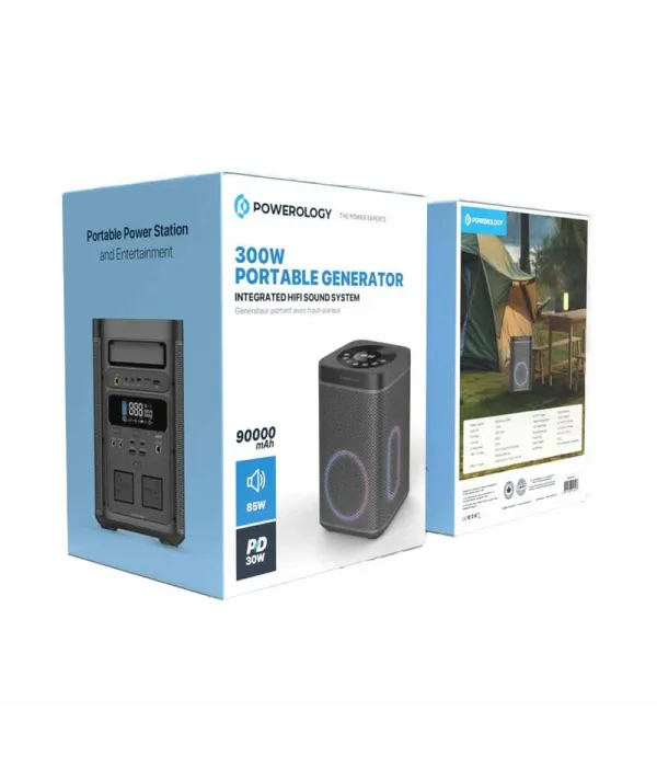 پاور ژنراتور 300 وات و اسپیکر پاورولوژی Powerology Portable Generator 90000mAh PPBCHA37