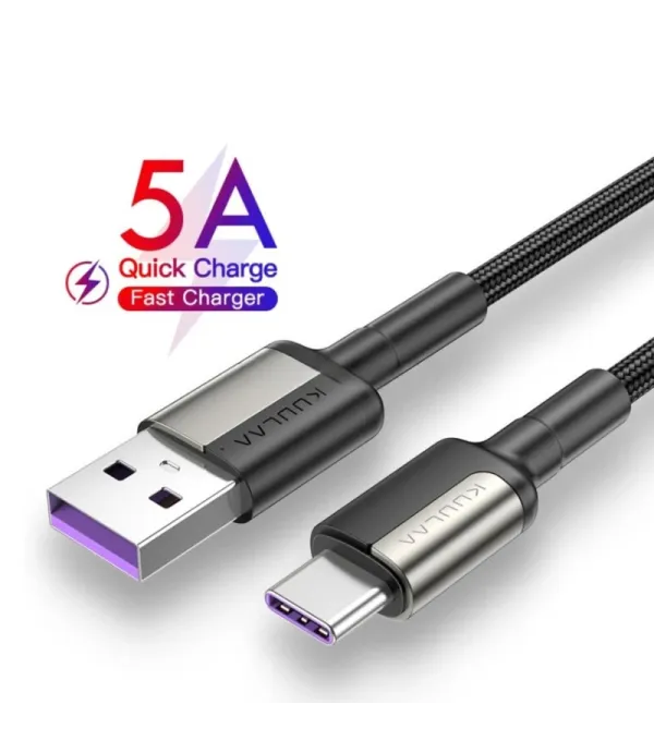 کابل شارژ و تبدیل USB A به Type C کولا (KUULAA) 5 آمپر 1 متری مدل KL-X12 