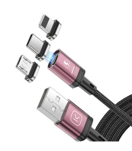 کابل شارژ و تبدیل  USB A به تایپ سی / لایتنینگ / میکرو مغناطیسی 3 در 1 کولا (KUULAA) 18 وات مدل KL-X25