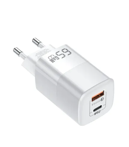 شارژر دیواری 65 وات GaN کولا (KUULAA) 2 پورت تایپ سی / USB A مدل RY-U65A
