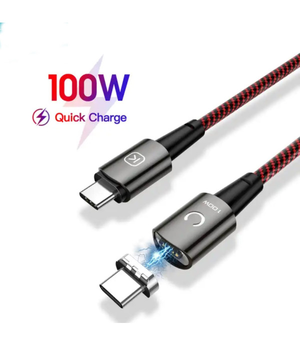 کابل شارژ و تبدیل تایپ سی به تایپ سی / لایتنینگ مغناطیسی 100 وات کولا (KUULAA) مدل KL-X30